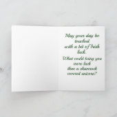 シャムロックのスポッツを持つセント・パトリック・デイ・ユニコーン カード (内部)