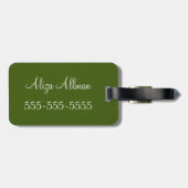 シャムロックのダマスク織 ラゲッジタグ (裏面横)