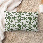 シャムロックのダマスク織 ランバークッション (ブランケット)