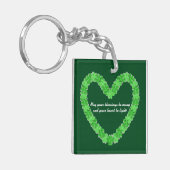 シャムロックのハート キーホルダー (正面左)
