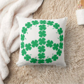 シャムロックのピースマーク クッション (ブランケット)