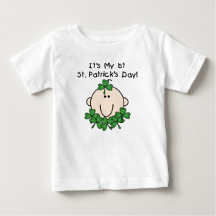 シャムロックのベビーの第1セントパトリックの日のTシャツ ベビーTシャツ