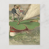 シャムロックのヨットのカップルの航行 ポストカード (正面)