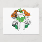 シャムロックの可愛い猫レプレシャンSt patricks day ポストカード (正面)