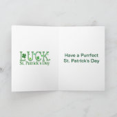 シャムロックの図面カードを持つセントパトリックの猫 カード (内部)