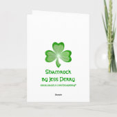 シャムロックの大きなグリーティングカードの緑の垂直 カード (裏面)