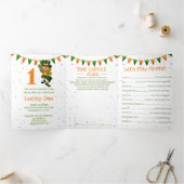 シャムロックの子供たちと可愛いレプレシャン踊りパーティー 三つ折り招待状 (内部)