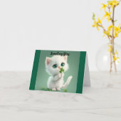 シャムロックの子猫のグリーティングカード カード (黄色い花)