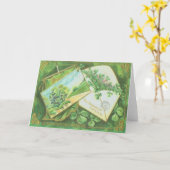 シャムロックの封筒の郵便はがきのアイルランド人の旗 カード (黄色い花)