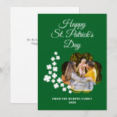 シャムロックの形のフォトフレームが散りばめられたSt. Patrick's Dayグッズ  シーズンカード (正面/裏面)