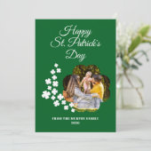 シャムロックの形のフォトフレームが散りばめられたSt. Patrick's Dayグッズ  シーズンカード (スタンド正面)
