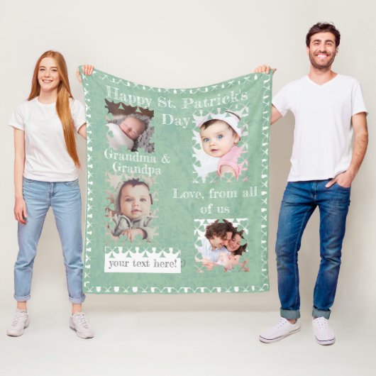 シャムロックの楽しいフォトフレーム フリースブランケット (インサイチュ)