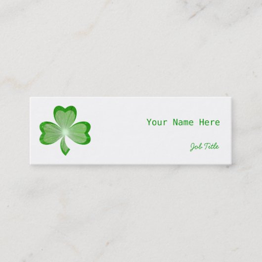 シャムロックの白い側面の細い緑の背部 スキニー名刺 (正面)