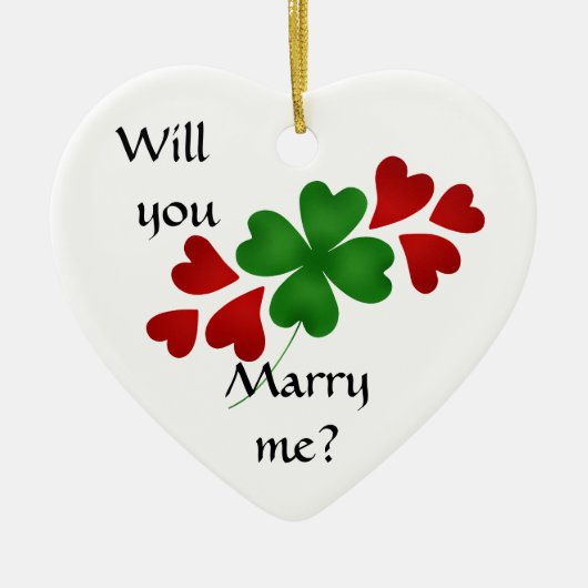 シャムロックの結婚の提案 セラミックオーナメント (正面)