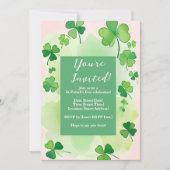 シャムロックの背景 聖パトリックの祝日 招待状 (正面)