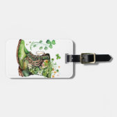 シャムロックの花と緑のアイルランドのワークブーツ ラゲッジタグ (正面横)