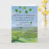 シャムロックの花びら各々について…アイリッシュ賛美ズ カード (黄色い花)