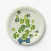 シャムロックの花束、セントパトリックの日 ペーパープレート (正面)