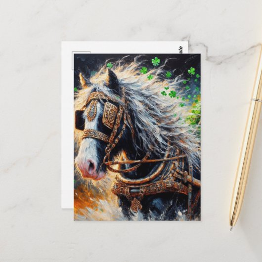 シャムロックの荷を引く馬 ポストカード (正面/裏面インサイチュ)