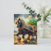 シャムロックの荷車を引っ張る美しいジプシー・ヴァンナー ポストカード (スタンド正面)