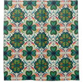 シャムロックの虹。セントパティの日 シャワーカーテン (正面)