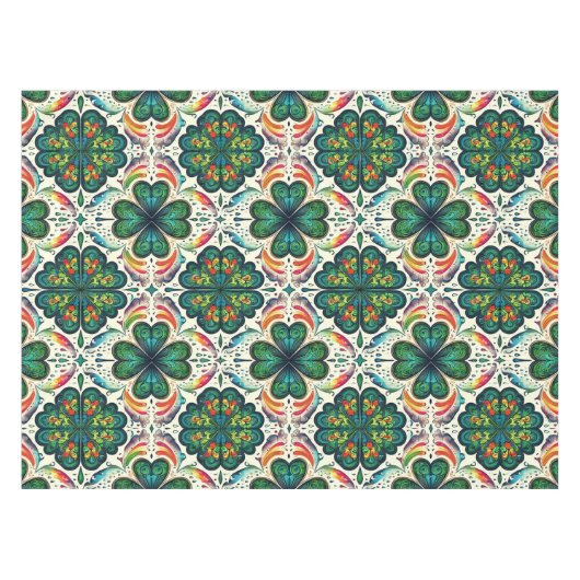 シャムロックの虹。セントパティの日 テーブルクロス (正面(横))