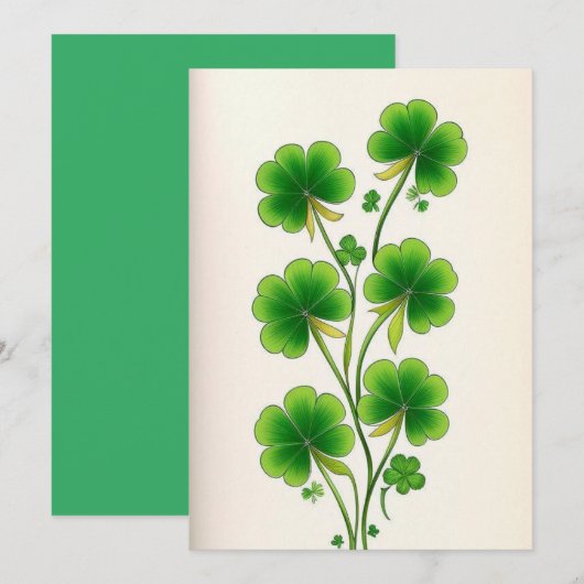 シャムロックの装飾 招待状 (正面/裏面)