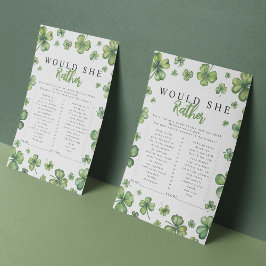 シャムロックは彼女はむしろ赤ちゃんシャワーゲームをする