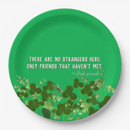 シャムロックを伴うアイルランド語の諺 ペーパープレート