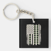シャムロックを持つアメリカのSt patricks国旗 キーホルダー (正面)