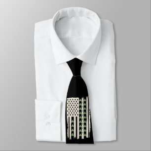 シャムロックを持つアメリカのSt patricks国旗 ネクタイ