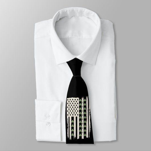 シャムロックを持つアメリカのSt patricks国旗 ネクタイ (タイ)