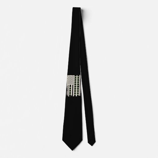 シャムロックを持つアメリカのSt patricks国旗 ネクタイ (正面)