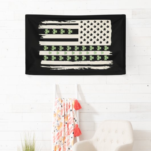 シャムロックを持つアメリカのSt patricks国旗 横断幕 (インサイチュ)