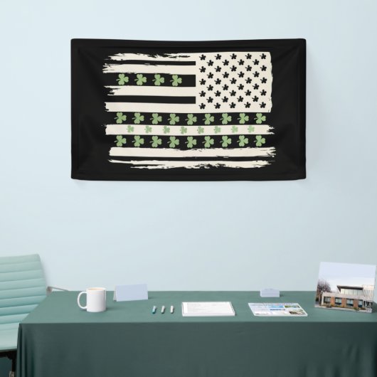 シャムロックを持つアメリカのSt patricks国旗 横断幕 (トレードショー)