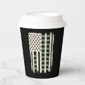 シャムロックを持つアメリカのSt patricks国旗 紙コップ (正面)