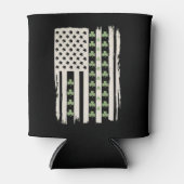 シャムロックを持つアメリカのSt patricks国旗 缶クーラー (正面)