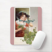 シャムロックを持つ女性 マウスパッド (マウス)