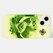 シャムロックを持つ聖パトリックの日月の女性 Case-Mate iPhoneケース (裏面 (横))