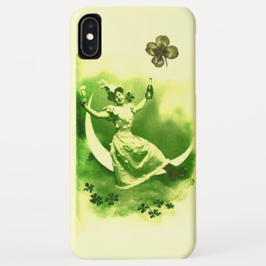 シャムロックを持つ聖パトリックの日月の女性 Case-Mate iPhoneケース (裏面)