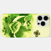 シャムロックを持つ聖パトリックの日月の女性 Case-Mate iPhoneケース (裏面 (横))