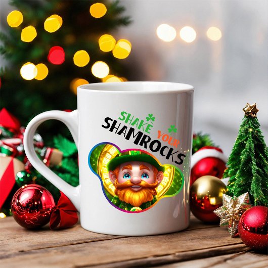 シャムロックを振る – アイルランドの民俗フェスト ツートーンマグカップ