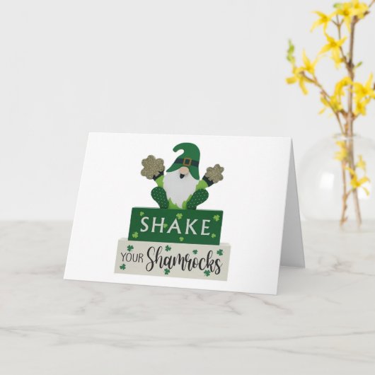 **シャムロックを振れ**クリスマスユーモア！ カード (黄色い花)