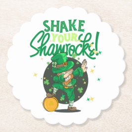 シャムロックを揺らして、聖パトリックの日を楽しもう Slainte ペーパーコースター