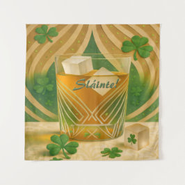 シャムロックアイリッシュウイスキータンブラー "Sláinte!" タペストリー