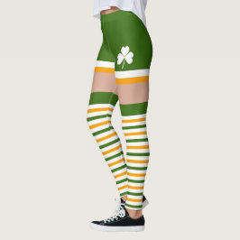 シャムロックアイリッシュグリーンホワイトオレンジSt patricks day レギンス