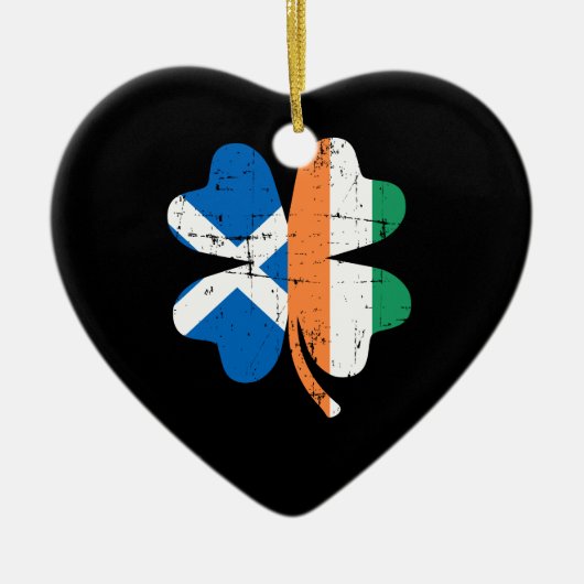 シャムロックアイルランドスコットランドスコットランド セラミックオーナメント (正面)