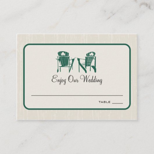 シャムロックアディロンドバックチェアシーティングカード プレイスカード (正面)