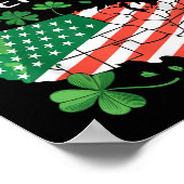 シャムロックアメリカンクローバー国旗の地図 ポスター (角)