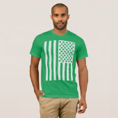 シャムロックアメリカ国旗St patricks dayシャツ Tシャツ (正面フル)